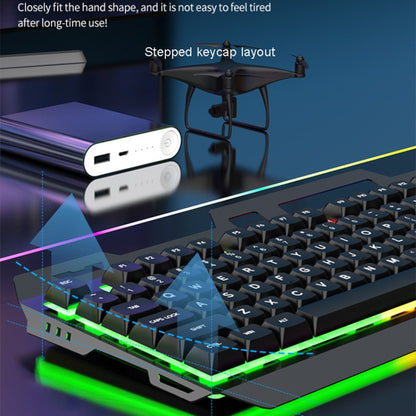 K-Snake Mechanical Feel Keyboard Mouse Kit USB Wired 104 Keycaps Computer Keyboard, Keyboard+Mouse (Black Gray), Keyboard+Mouse (White), Keyboard+Mouse (Black), Single Keyboard (White), Single Keyboard (Black)