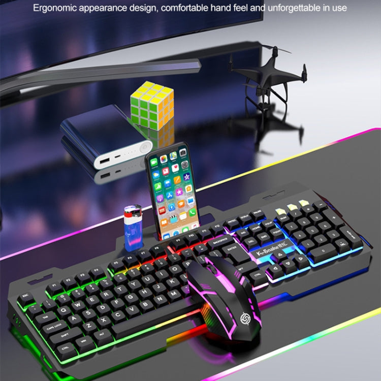 K-Snake Mechanical Feel Keyboard Mouse Kit USB Wired 104 Keycaps Computer Keyboard, Keyboard+Mouse (Black Gray), Keyboard+Mouse (White), Keyboard+Mouse (Black), Single Keyboard (White), Single Keyboard (Black)