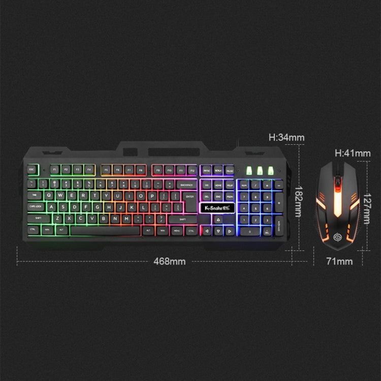 K-Snake Mechanical Feel Keyboard Mouse Kit USB Wired 104 Keycaps Computer Keyboard, Keyboard+Mouse (Black Gray), Keyboard+Mouse (White), Keyboard+Mouse (Black), Single Keyboard (White), Single Keyboard (Black)