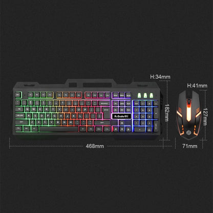 K-Snake Mechanical Feel Keyboard Mouse Kit USB Wired 104 Keycaps Computer Keyboard, Keyboard+Mouse (Black Gray), Keyboard+Mouse (White), Keyboard+Mouse (Black), Single Keyboard (White), Single Keyboard (Black)