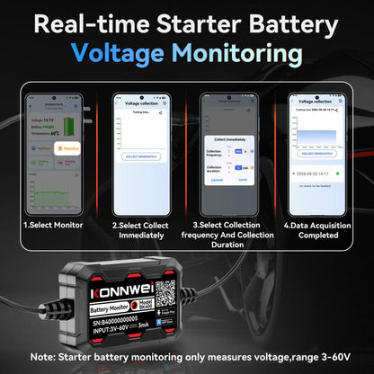 KONNWEI 360V Car Battery Monitor Diagnostic Tool, BK400