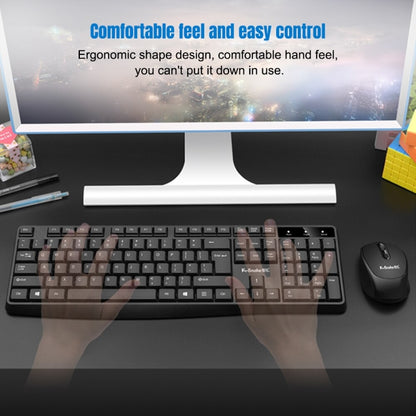 K-Snake WK800 Wireless 2.4G Keyboard Mouse Set Tabletop Computer Notebook Business Office House Use, White, Black