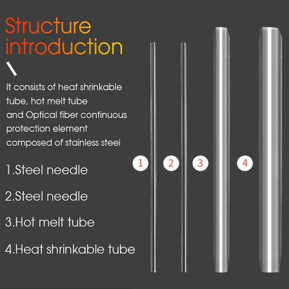 50pcs/pack  60mm Double -Pin Leather Thread Optical Fiber Heat Shrinkable Tube Optical Hot Melt Tube, 60mm Double -Pin