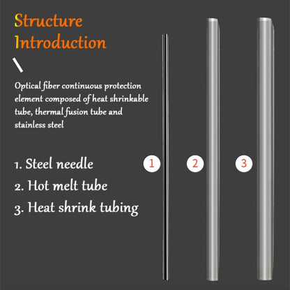 100pcs/pack 60mm Single Pin Optical Fiber Heat Shrinkable Tube Optical Hot Melt Tube, 60mm Single Pin