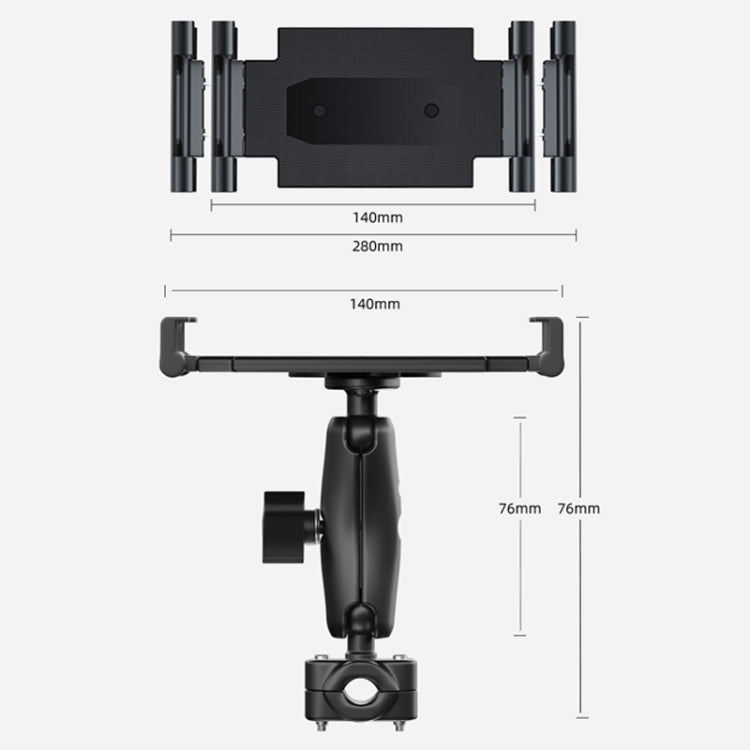 Car Rear Seat Folding Stretchable Headrest Tablet Bracket, Plastic Clamp Arm, Metal Clamp Arm