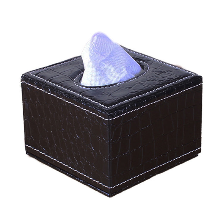 Hotel Restaurant Leather Square Paper Box Car Tissue Box, Sheepskin, Crocodile Pattern, Wheat Pattern, Ancient Pattern