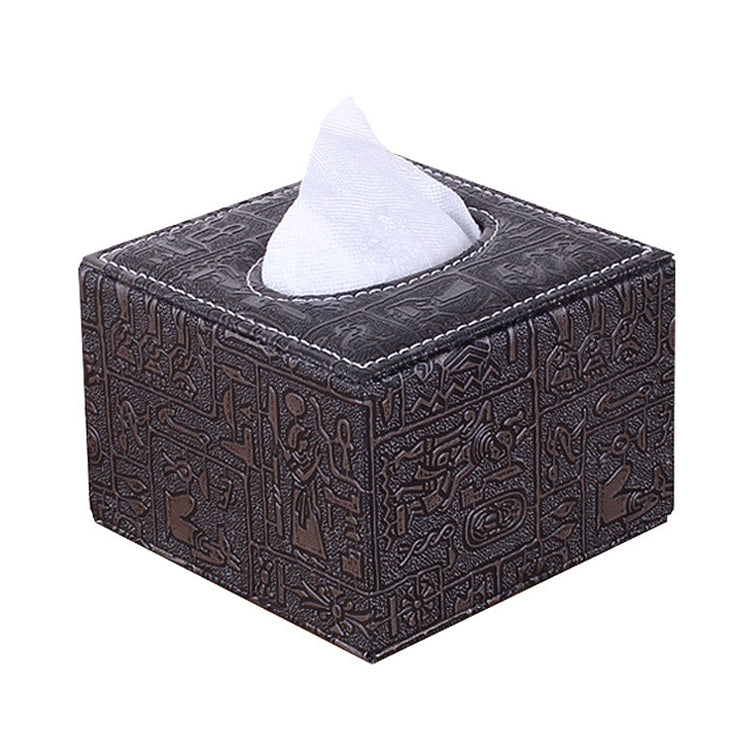 Hotel Restaurant Leather Square Paper Box Car Tissue Box, Sheepskin, Crocodile Pattern, Wheat Pattern, Ancient Pattern