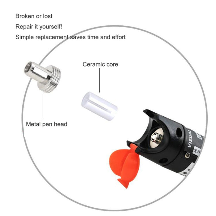Replacement Parts For Fiber Optic Visual Fault Locator, 10pcs Metal Head Connector, 10pcs 5mm Ceramic Core, 10pcs 7mm Ceramic Core