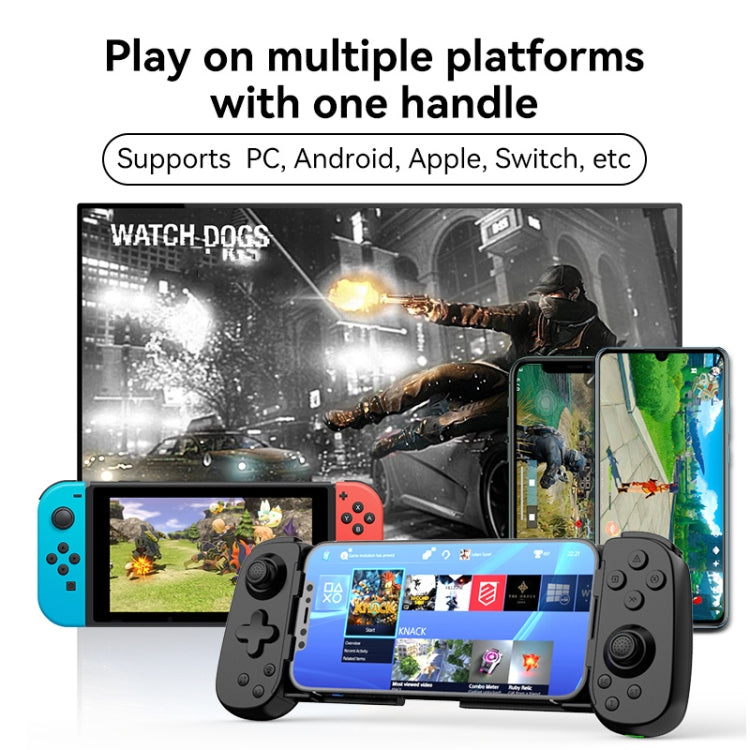 D6  Bluetooth Retractable Gamepad Dual Hall Six-Axis Somatosensory For Android/IPhone /Switch, D6 White Black, D6 Black
