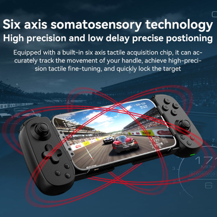 D6  Bluetooth Retractable Gamepad Dual Hall Six-Axis Somatosensory For Android/IPhone /Switch, D6 White Black, D6 Black
