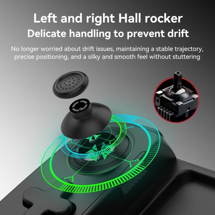 D6  Bluetooth Retractable Gamepad Dual Hall Six-Axis Somatosensory For Android/IPhone /Switch, D6 White Black, D6 Black