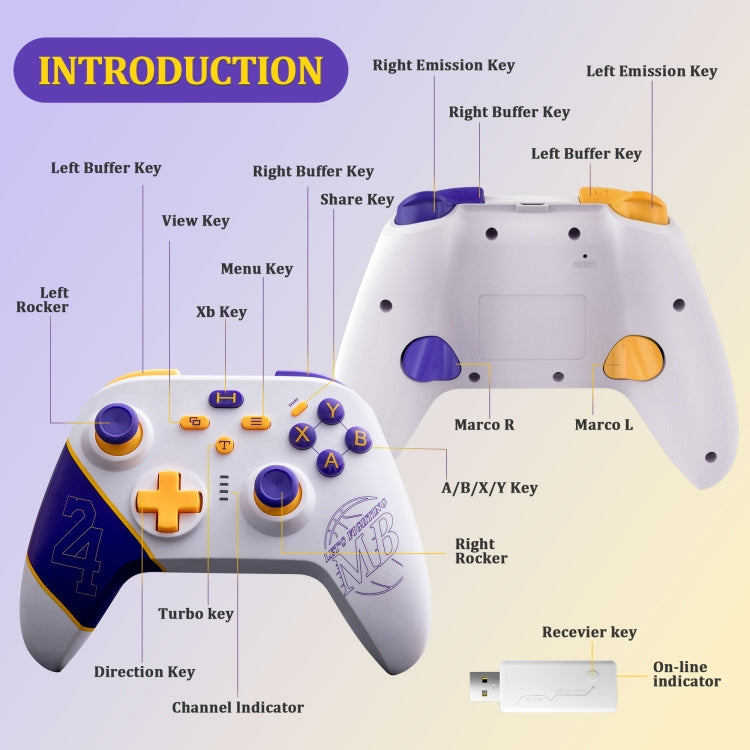 N2 Wireless 2.4G Controller Gamepad For Xbox One/One S/One X/Series S/Series X/PC Windows, Black, White, Comic Boy