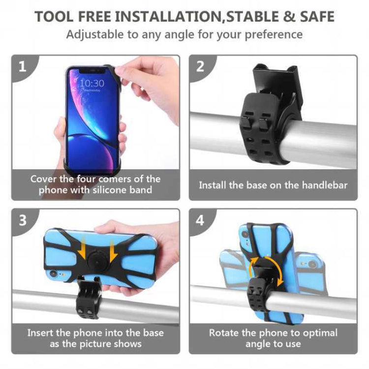 Removable Bicycle Cell Phone Holder For 4.5-7 Inch Phones, Four Claws Black, Eight Claws Black