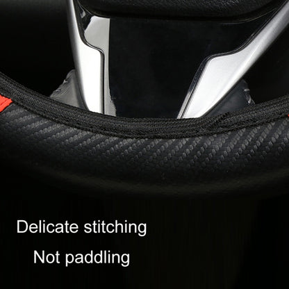 38cm Carbon Fiber Elastic Leather Without Inner Ring Car Steering Wheel Cover, Blue, Purple, Red, Claret, Black, Liquor