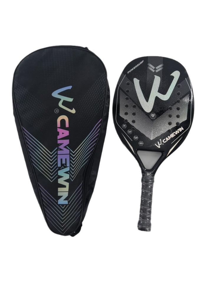 CAMEWIN 3K Carbon Fiber Rough Surface Beach Tennis Racket With Cover Bag