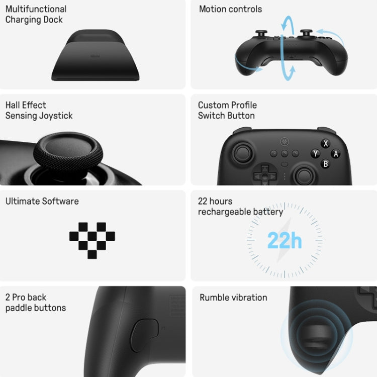 8BitDo For Switch / PC NS Version Wireless Bluetooth Gaming Controller, Wireless Bluetooth (White), Wireless Bluetooth (Black)