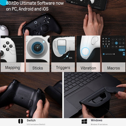 8BitDo For Switch / PC NS Version Wireless Bluetooth Gaming Controller, Wireless Bluetooth (White), Wireless Bluetooth (Black)