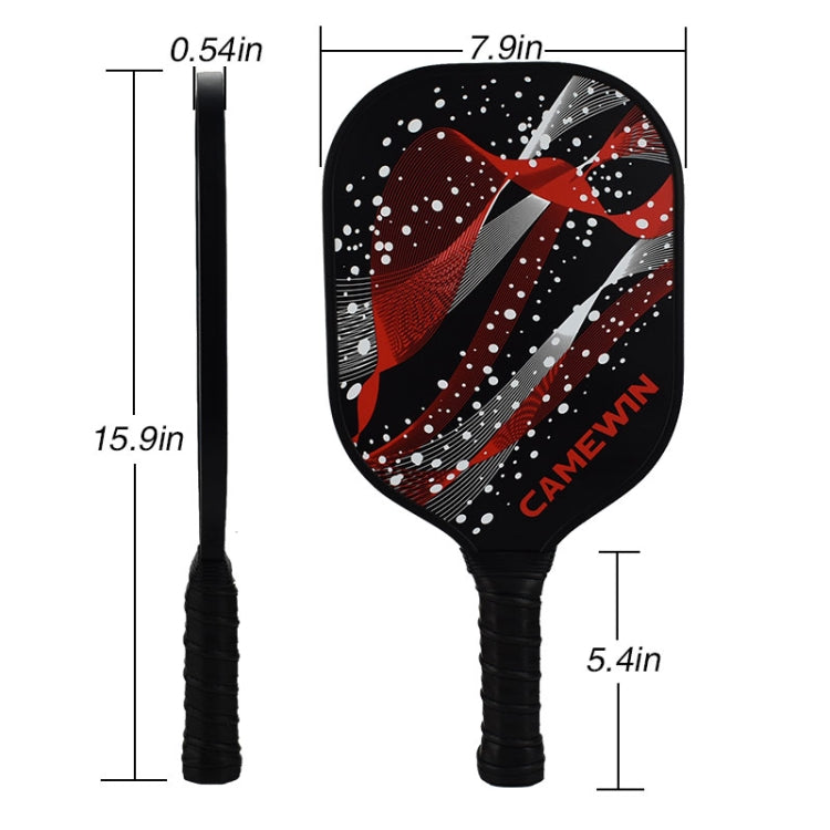 CAMEWIN  Carbon Fiber Pickleball Racket Set Include 2 Paddles+4 Balls+4 Hand Glue+1 Cover Bag