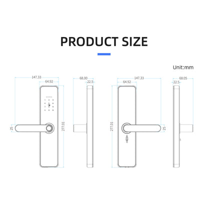 C91 Tuya Smart WiFi Password Fingerprint Electronic Door Lock, C91 Black, C91 Silver, C91 Bronze