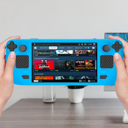 JYS JYS-SD011 For Steam Deck 7pcs/set Host Silicone Case With Joystick Cap+Touch Board Sticker Set, Red, Black, Blue
