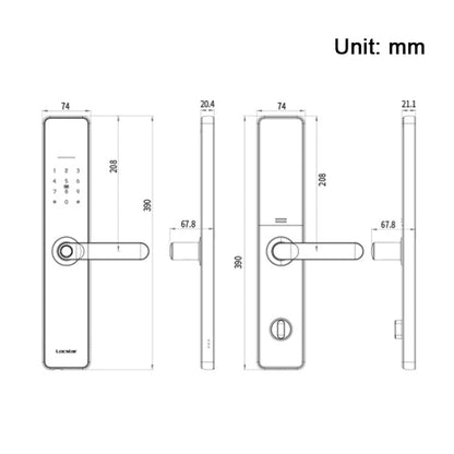 Wifi Fingerprint Lock Home Security Door Password Lock Supports APP Remote Unlocking, A61 (Rose Gold), A61 (Space Gray)