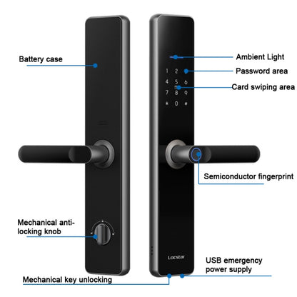 Wifi Fingerprint Lock Home Security Door Password Lock Supports APP Remote Unlocking, A61 (Rose Gold), A61 (Space Gray)