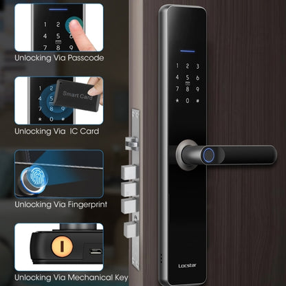 Wifi Fingerprint Lock Home Security Door Password Lock Supports APP Remote Unlocking, A61 (Rose Gold), A61 (Space Gray)