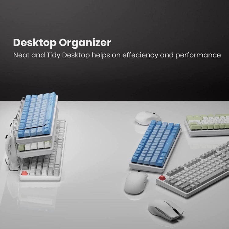 Transparent 3-Layer Acrylic Keyboard Stand Increased Tilt Computer Keyboard Tray, Black, Transparent