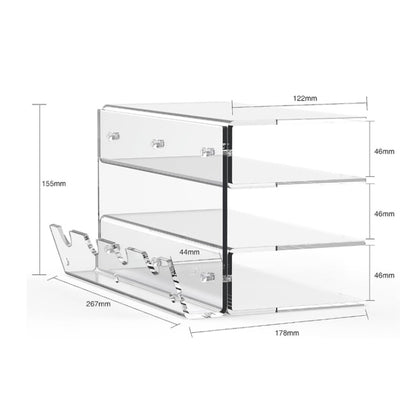 Transparent 3-Layer Acrylic Keyboard Stand Increased Tilt Computer Keyboard Tray, Black, Transparent