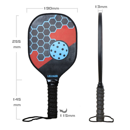 LEIJIAER 1pair Imitation Carbon Wood Pickleball Paddle Set With 2 Balls