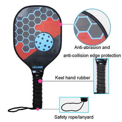 LEIJIAER 1pair Imitation Carbon Wood Pickleball Paddle Set With 2 Balls