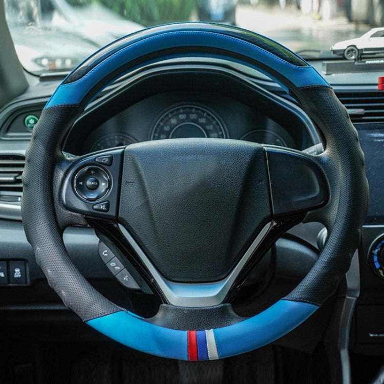 38cm Microfiber Leather Sports Colorful Car Steering Wheel Cover, Black, Blue, Green, Red, Pink, Orange, Brown