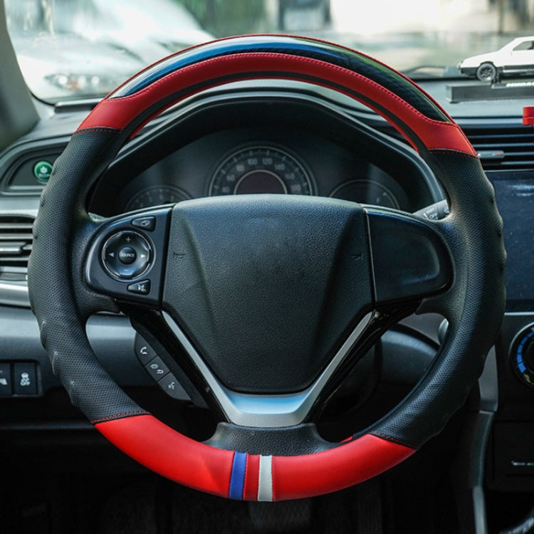 38cm Microfiber Leather Sports Colorful Car Steering Wheel Cover, Black, Blue, Green, Red, Pink, Orange, Brown