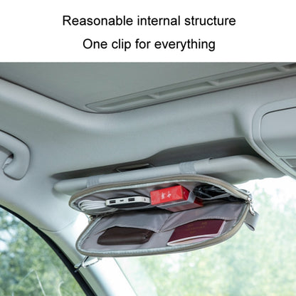 Car Driver License Storage Bag Sun Visor Sunglasses Card Holder, Beige