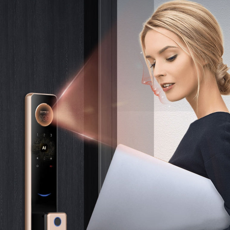 T100A  3D Face Recognition Fingerprint Code Card Digital Door Lock, T100A Space Gray, T100A Rose Gold