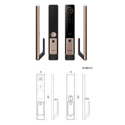 T100A  3D Face Recognition Fingerprint Code Card Digital Door Lock, T100A Space Gray, T100A Rose Gold