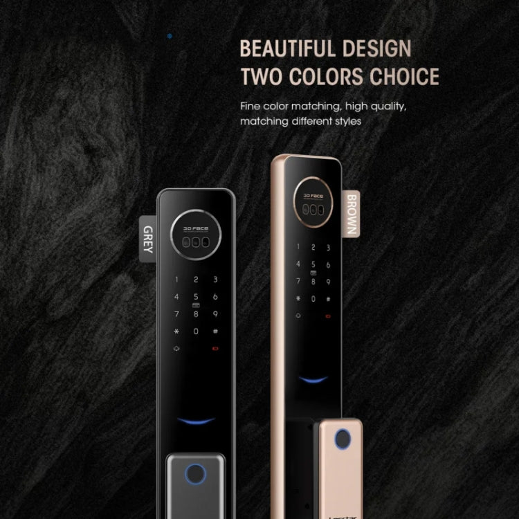 T100A  3D Face Recognition Fingerprint Code Card Digital Door Lock, T100A Space Gray, T100A Rose Gold