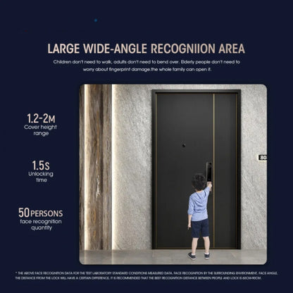 T100A  3D Face Recognition Fingerprint Code Card Digital Door Lock, T100A Space Gray, T100A Rose Gold