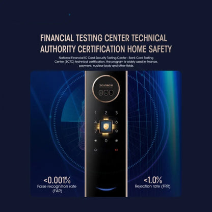 T100A  3D Face Recognition Fingerprint Code Card Digital Door Lock, T100A Space Gray, T100A Rose Gold