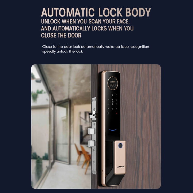 T100A  3D Face Recognition Fingerprint Code Card Digital Door Lock, T100A Space Gray, T100A Rose Gold