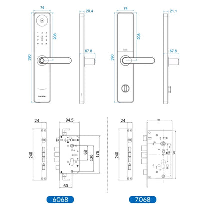 A60 Smart Fingerprint Password Door Lock With Doorbell, Basic Version Gray, Basic Version Gold, Tuya APP Version Gray, Tuya APP Version Gold