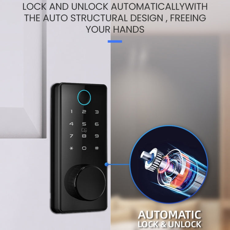 C87 Automatic Fingerprint Lock Entry Door Password Smart Lock, C87 Black