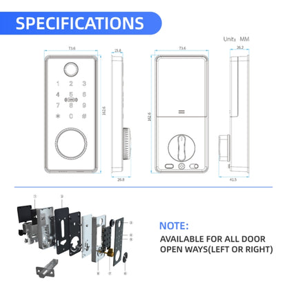 C87 Automatic Fingerprint Lock Entry Door Password Smart Lock, C87 Black