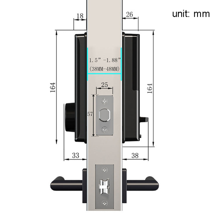 C87 Automatic Fingerprint Lock Entry Door Password Smart Lock, C87 Black