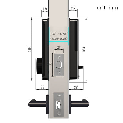 C87 Automatic Fingerprint Lock Entry Door Password Smart Lock, C87 Black