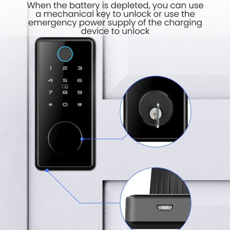 C87 Automatic Fingerprint Lock Entry Door Password Smart Lock, C87 Black