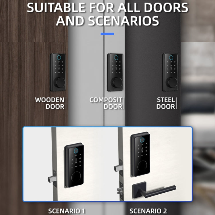 C87 Automatic Fingerprint Lock Entry Door Password Smart Lock, C87 Black