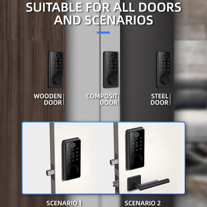 C87 Automatic Fingerprint Lock Entry Door Password Smart Lock, C87 Black