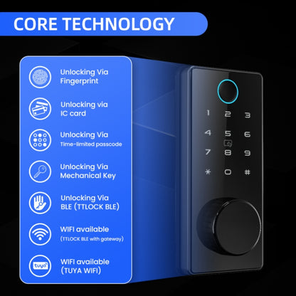 C87 Automatic Fingerprint Lock Entry Door Password Smart Lock, C87 Black