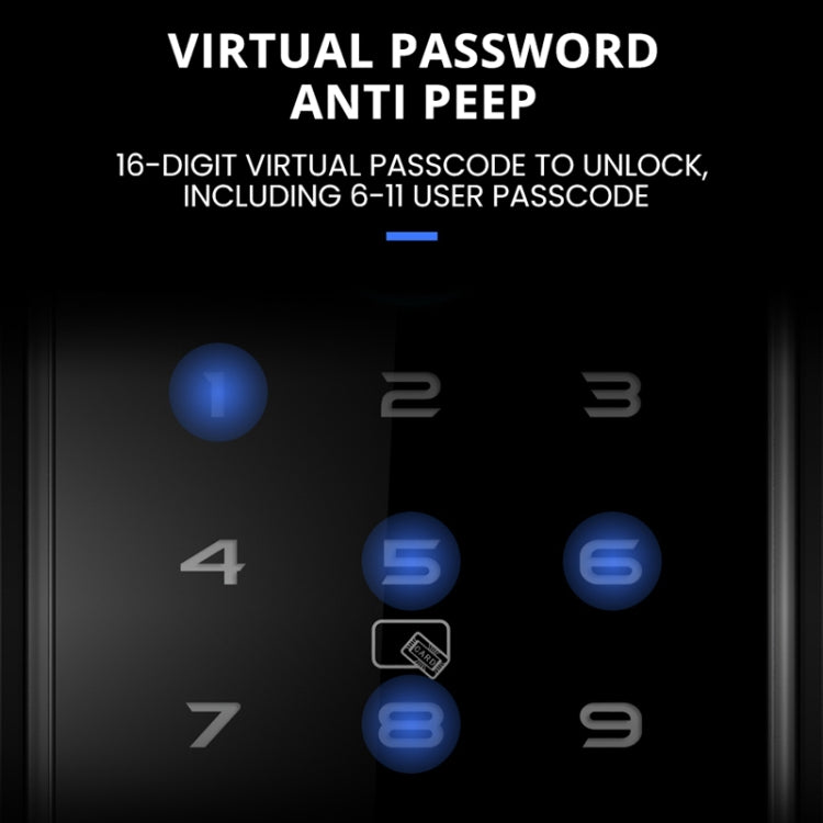 C87 Automatic Fingerprint Lock Entry Door Password Smart Lock, C87 Black